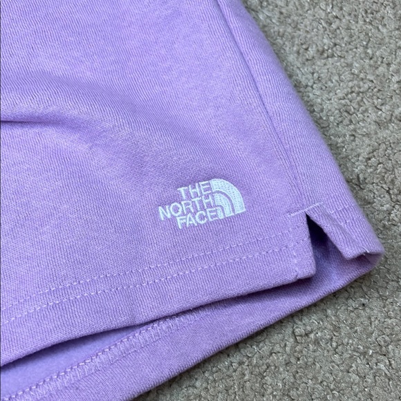 The North Face Half Dome Fleece Shorts Purple Athletic Shorts Elastic Waistband - Picture 4 of 9
